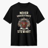 Stewart of Appin Modern Tartan Crest 2D T-shirt - Never Underestimate Style